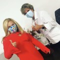 Kara Sundlun gets flu shot